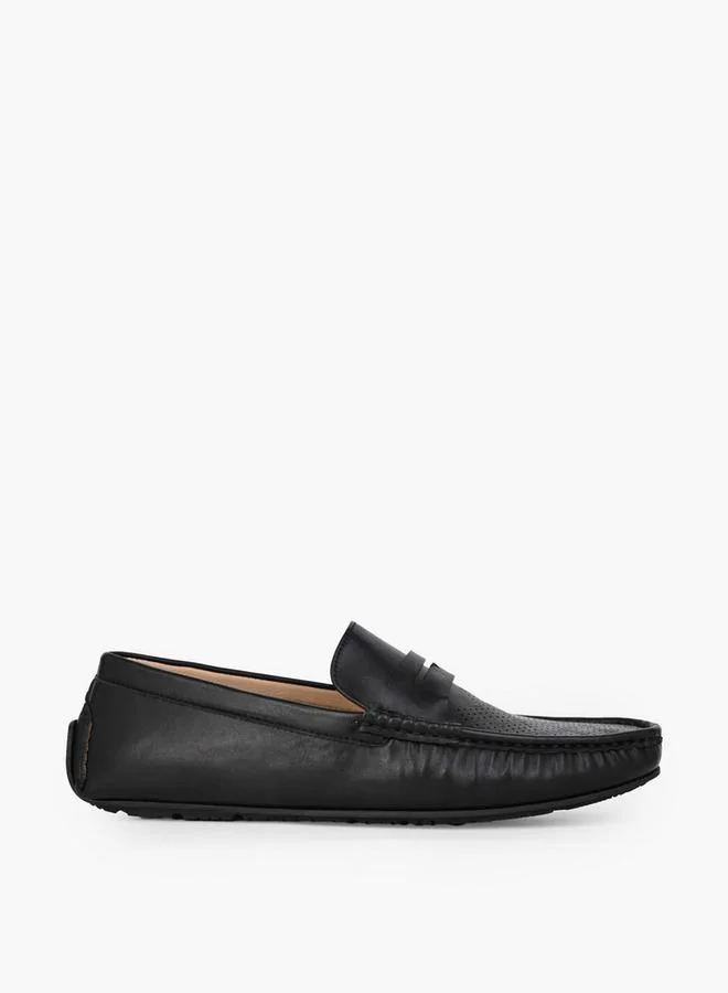 LBL By Shoexpress BLACK Men Perforated Design Loafers for Men | Best Price UAE