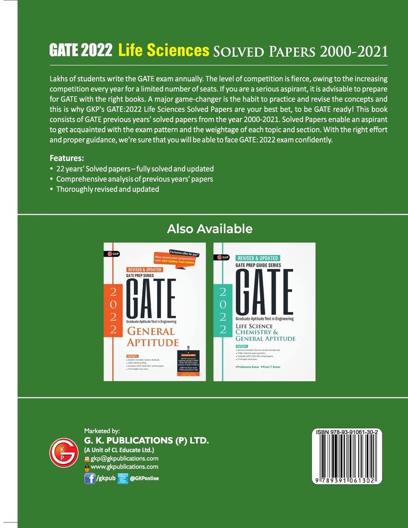 GATE 2022 Life sciences - Solved Papers 2000-2021 by Dr. Prabhanshu Kumar, Er. Preeti T. Kumar  - Image 2