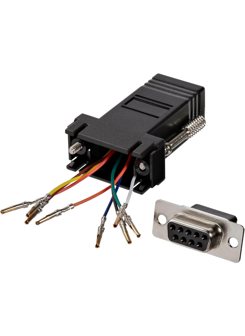 StarTech StarTechcom DB9 to RJ45 Modular Adapter  FF  Serial adapter  DB9 F to RJ45 F  GC98FF Black  - Image 1