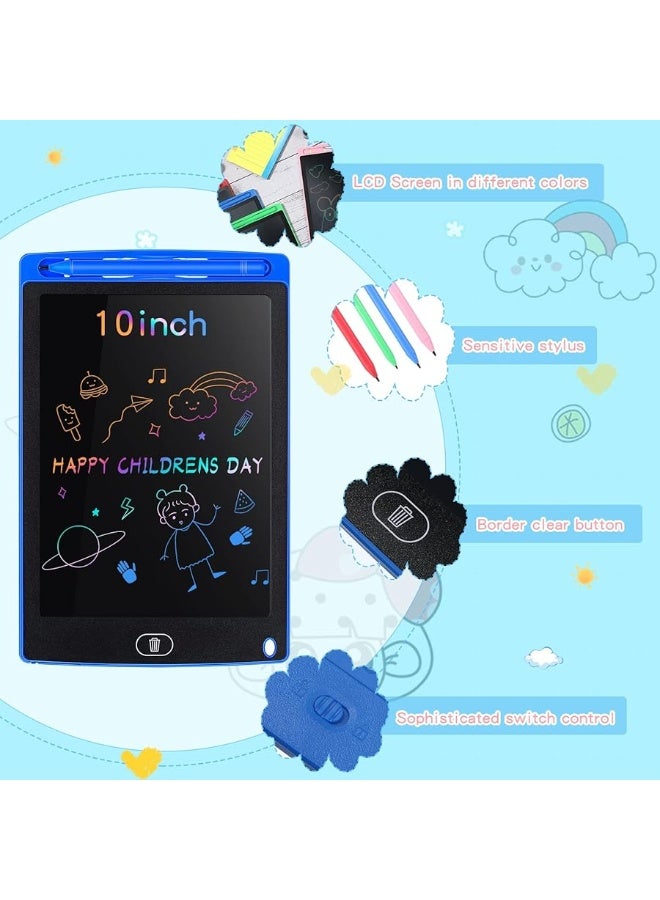 Tinlade 4 Pieces 10 Inch LCD Writing Tablet Doodle Board Electronic Toy Colorful Screen Doodle Drawing Pad for Kids Erasable Reusable Drawing Tablets Educational Learning Toy for Boys Girls (Black Frame)  - Image 3