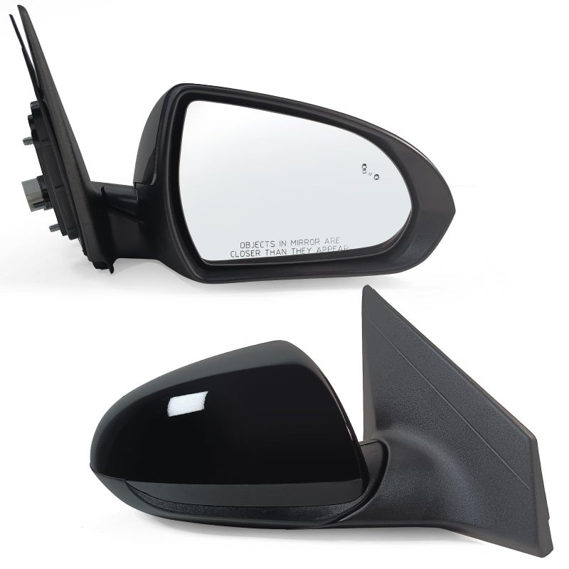 Paderson Right Passenger Side Mirror Assembly Fits 2017 2018 2019 2020 Hyundai Elantra with Power Glass Heated Blind Spot Detection and Manual Folding Match to Black Replace HY1321226 7Pins