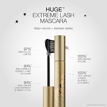 Stila HUGE Extreme Lash Mascara Black for Visibly Lifted Lashes Cruelty Free to Increase Volume Curl Lift for Beautiful Lashes 13ml - Image 2