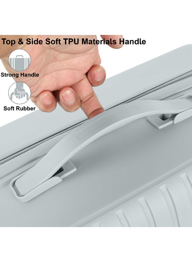 سيناتور Senator Unisex Expandable Hard Case Luggage Lightweight PP Fashion Trolley Luggage with 4 Double Spinner Wheel and Safe Zippers KH1006-Silver - Image 5