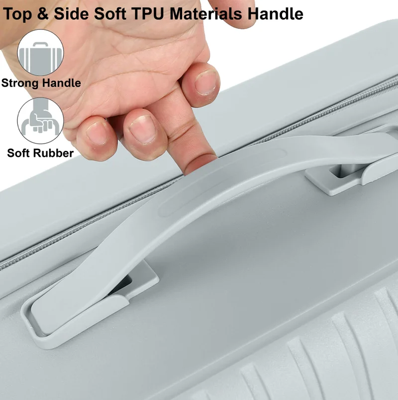 Senator 24 unisex expandable hard case luggage lightweight pp fashion trolley luggage with 4 double spinner wheel and safe zippers kh1006 silver  | Best Price UAE