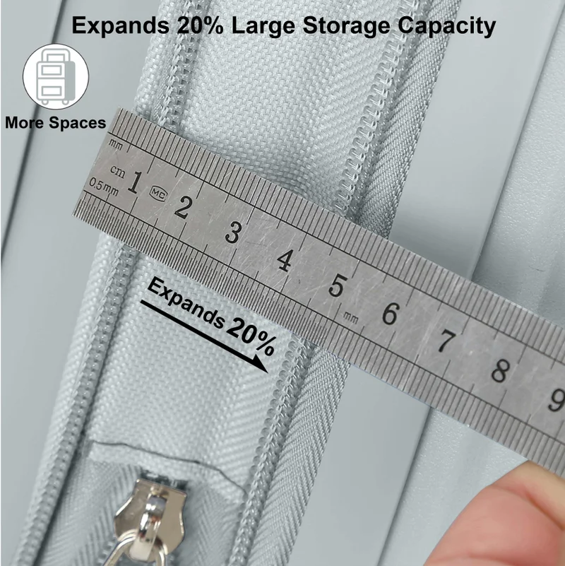 Senator 24 unisex expandable hard case luggage lightweight pp fashion trolley luggage with 4 double spinner wheel and safe zippers kh1006 silver  | Best Price UAE