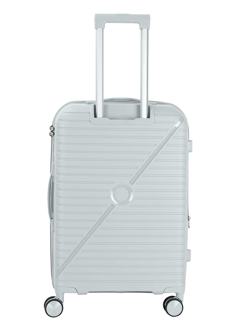 SENATOR Senator Unisex Expandable Hard Case Luggage Lightweight PP Fashion Trolley Luggage with 4 Double Spinner Wheel and Safe Zippers KH1006-Silver  - Image 2