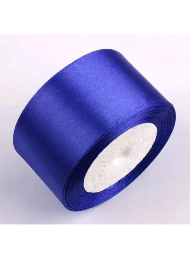 Blue Satin Ribbon 22m x 4cm Floral Wedding Party Gift Wrapping Craft Decorations - Image 1