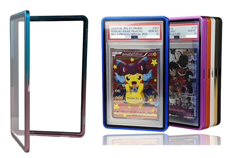 RedCap Magnetic Aluminum Graded PSA Slab Guard UV Resistant Glass 35PT Premium Protector Display Case For Standard PSA CGC Graded Sport Trading Cards - Sugar Rush - Image 1