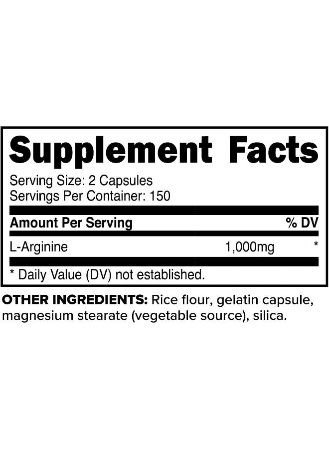 Primaforce L-Arginine (300 Capsules, 150 Servings / 1,000 Mg L-Arginine Per Serving) | Extra Strength Amino Acid Supplement For Men And Women - Gluten Free, Non-Gmo - Image 2