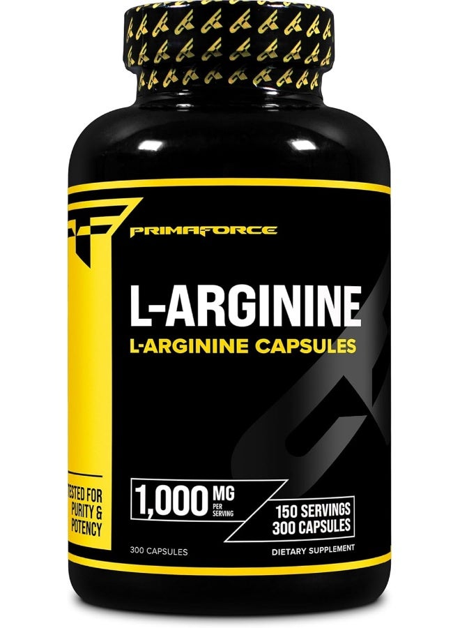 Primaforce L-Arginine (300 Capsules, 150 Servings / 1,000 Mg L-Arginine Per Serving) | Extra Strength Amino Acid Supplement For Men And Women - Gluten Free, Non-Gmo - Image 1