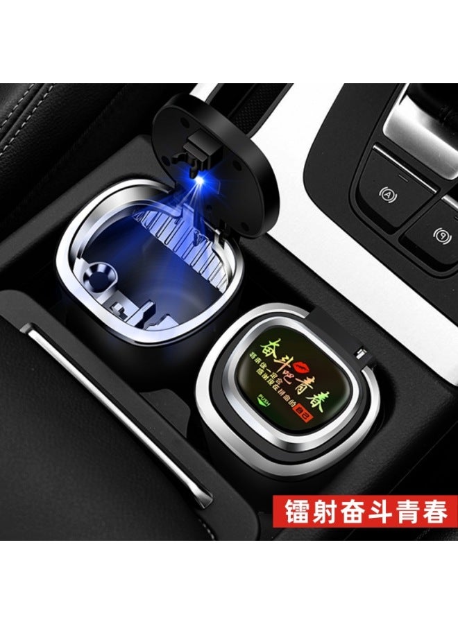 New Car Ashtray Air Outlet With Led Light Ashtray Metal Liner With Car Logo Car Ash Storage Box