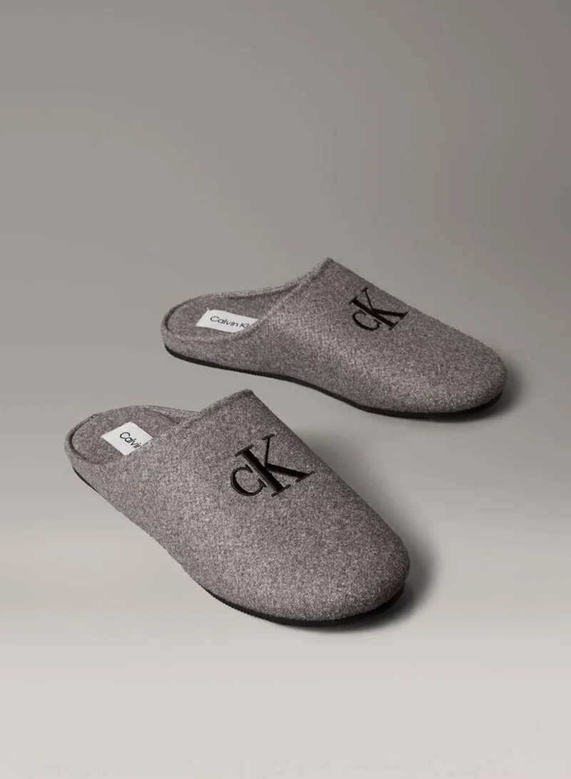 Calvin Klein Felt Signature Logo Mule Slippers
