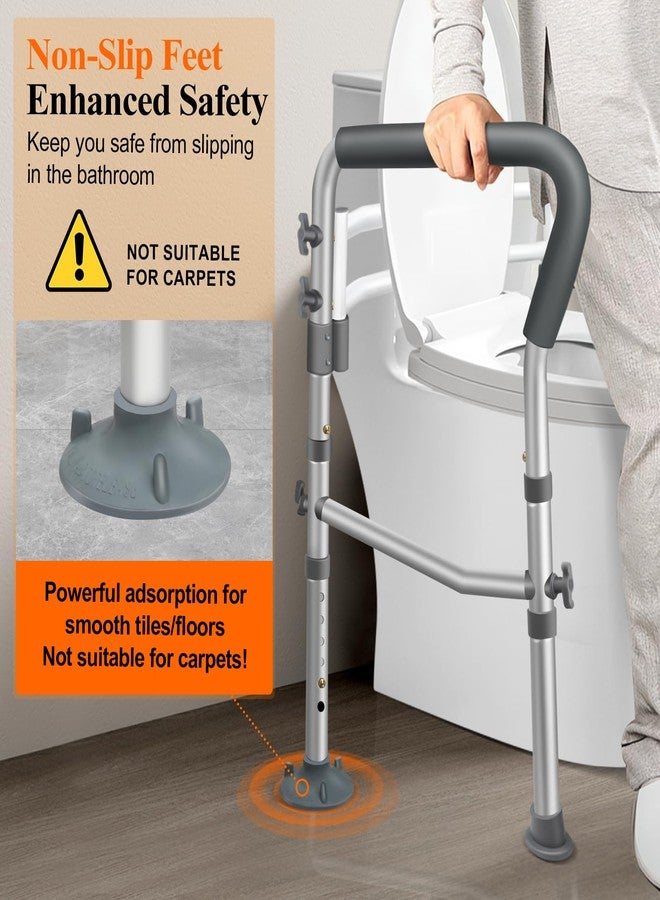 DePango Toilet Safety Rails, Adjustable Handicap Toilet Seat with Handles Over Toilet, Sturdy Toilet Handles for Elderly and Disabled, Stable Toilet Safety Support Rails Frame with Arms for Seniors - Image 4