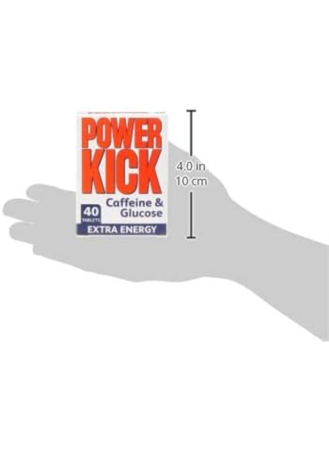 Power Kick Powerkick Extra Energy Caffeine & Glucose 40 Tablets - Image 5