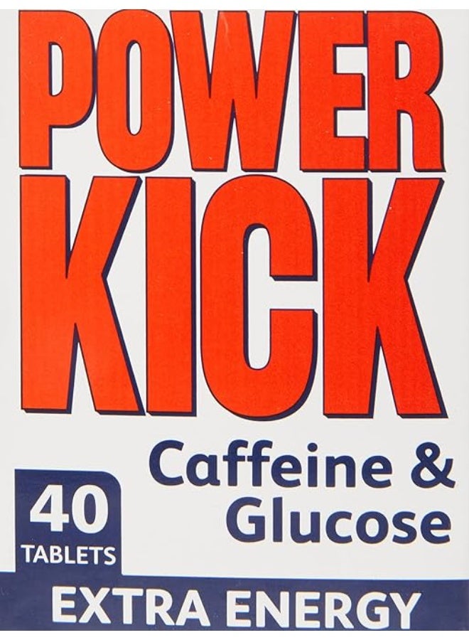 Power Kick Powerkick Extra Energy Caffeine & Glucose 40 Tablets - Image 4