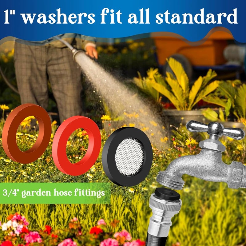 ZDBB 1075 Pcs 3-in-1 Spigot Repair Washers & Hose Gasket & Faucet O-Rings Kit 37 Size Plumbing Rubber Washers Assortment Set for Kitchen Faucet Outdoor Hose Bib Water Spigot Seal Repair - Image 5
