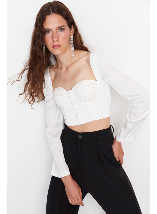 trendyol Woman Blouse Ecru  - Image 2