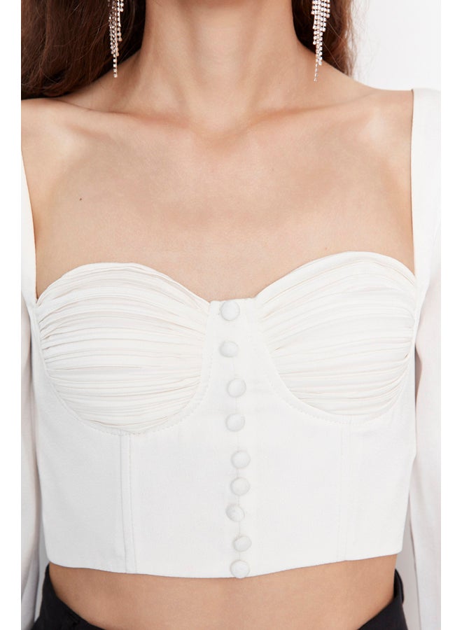 trendyol Woman Blouse Ecru  - Image 4