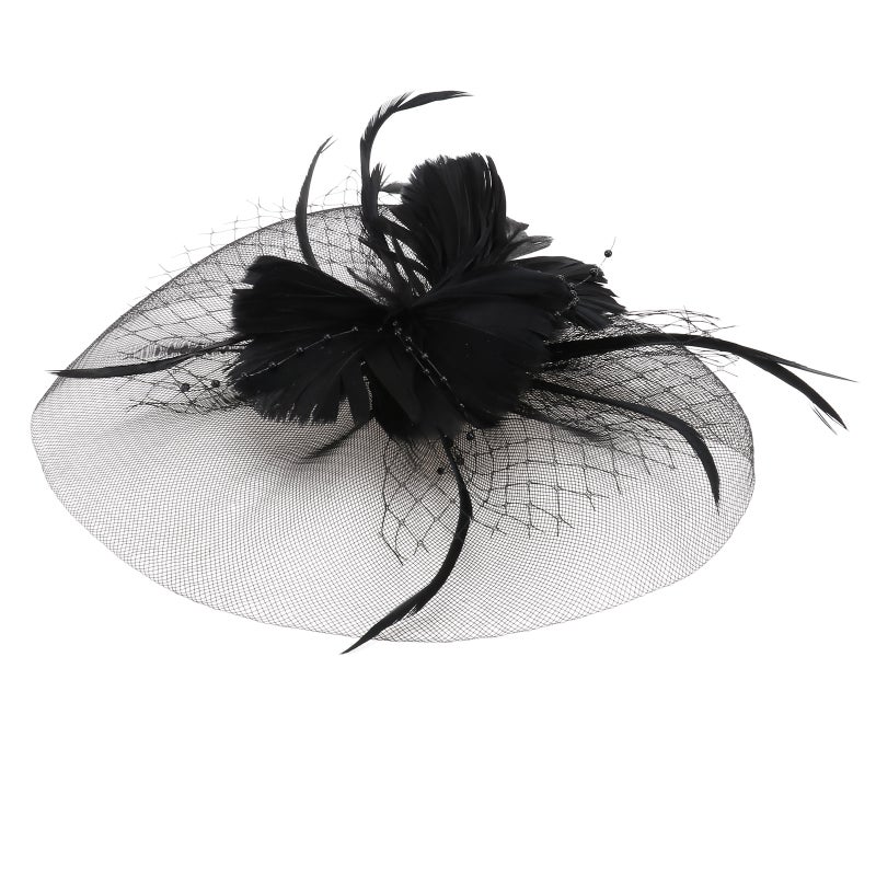 2 pcs Bride Dress Headdress Banquet Party Flower Hair Black - Image 1