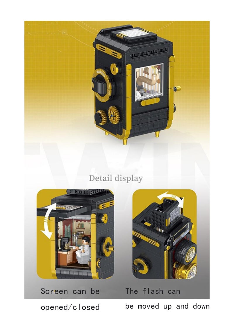 Loquat Black Double Reverse Model Set Building Blocks Creative Diy Simulation Collection Building Assembly Children'S Toys Home Decoration - Image 3