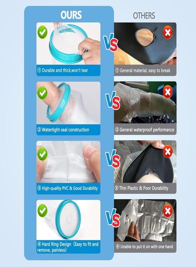 Shrux Waterproof Hand Cast Cover For Shower, Watertight Arm Protector Medical Grade Thick PVC Cover, Reusable Bandages Coves Sleeve For Broken Hand Plaster, Surgery, Burns and Recovery - 1Pcs - Image 4