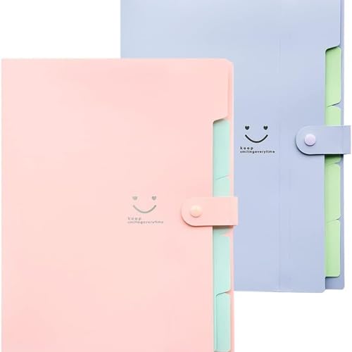 Corslet File Folder for Documents A4 Size Paper Office Students Certificate Holder Storage Organizer 5 Pockets (Pack of 2) (5 Pocket (Pack of 2)) - Image 1