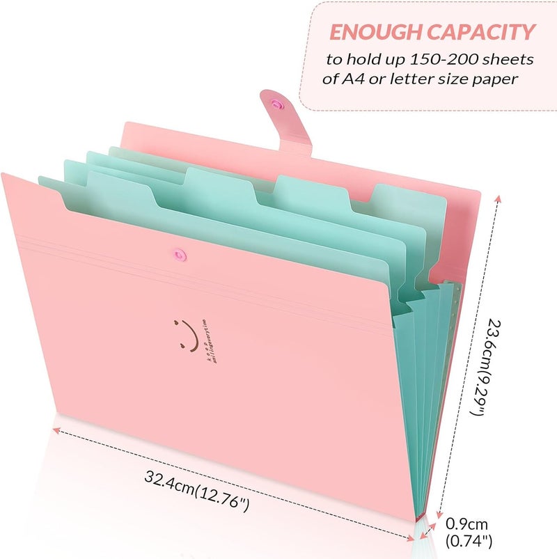 Corslet File Folder for Documents A4 Size Paper Office Students Certificate Holder Storage Organizer 5 Pockets (Pack of 2) (5 Pocket (Pack of 2)) - Image 3