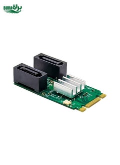 BURAQ ST551 6Gbps PCIe B+M key to 2 Port SATA 3.0 Card M.2 to dual SATA  Adapter  - Image 1