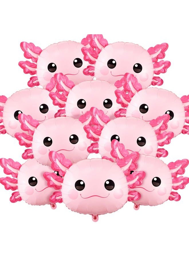 PullCrease 6 Pcs 34 Inch Axolotl Balloon Axolotl Birthday Party Decorations Aluminum Foil Inflatable Summer Supplies for Beach Themed Favor (Pink) - Image 1