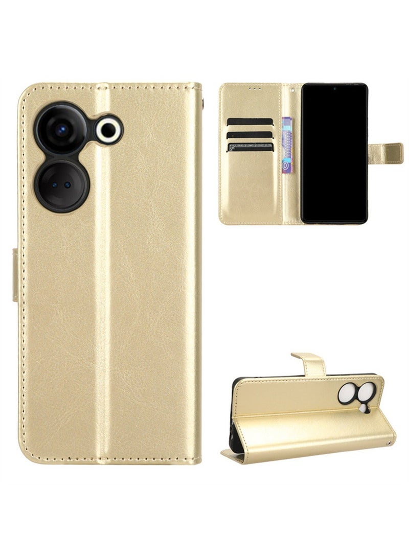 TEAM LUXURY - Tecno Camon 20 Pro 5G/CK8n Case Cover Soft Quality Leather Flip Folio Wallet With Card Slots Holder Stand Back Cover Drop-Proof Shock-Proof Protective Cell Phone Back Accessories Protection - Image 1