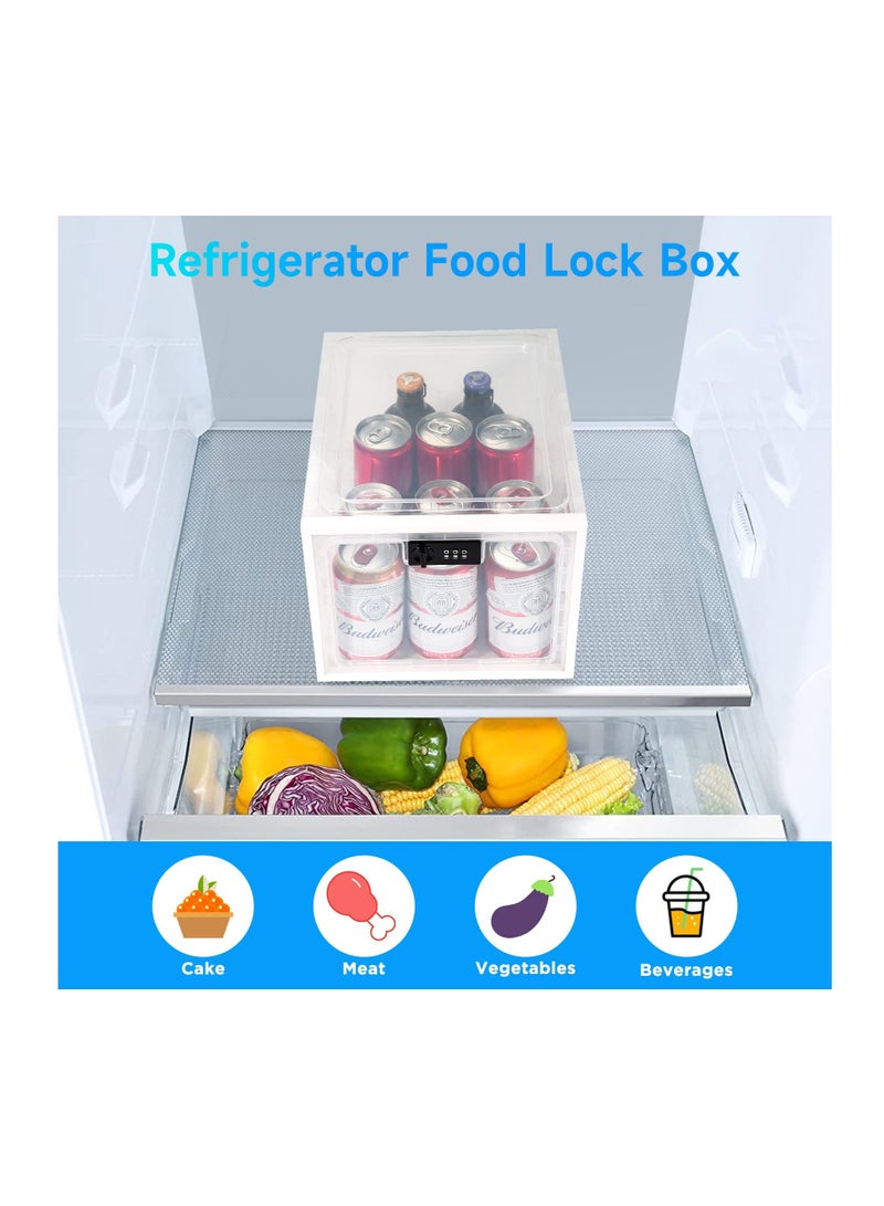 Excefore Clear Medication Lock Box, Lockable Storage Box for Safe Medicine Storage, Refrigerator Food Snack Locking Box iPad Phone Lock Box for School Office and Kitchen Home Safety  - Image 4