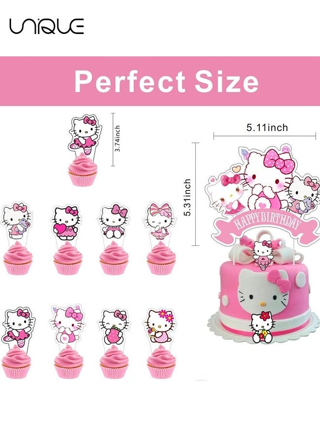 Unique 25 Pcs Cake Decoration Cap - Hello Kitty Cake Decoration - Birthday Party Supplies Decoration  - Image 2