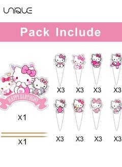Unique 25 Pcs Cake Decoration Cap - Hello Kitty Cake Decoration - Birthday Party Supplies Decoration  - Image 3