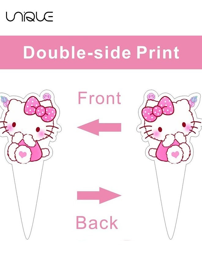 Unique 25 Pcs Cake Decoration Cap - Hello Kitty Cake Decoration - Birthday Party Supplies Decoration  - Image 4