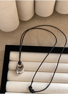 Metal black leather rope necklace women's simple niche high-end sense long accessories - pzsku/Z9B8FBBEE3FDD7CE21266Z/45/_/1729415310/d0d07037-93d1-4b20-b8b2-4ab3a58a359c