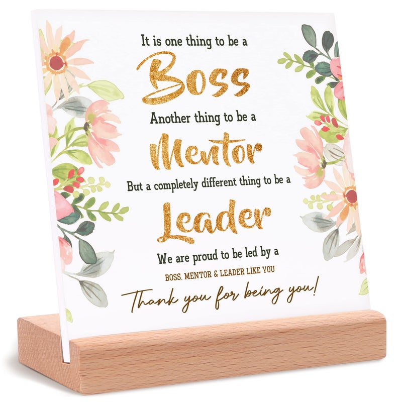 Pandasch Boss Gifts for Women Unique Office Desk Card with Warm Words Birthday Going Away Thank You Gift for Your Female Boss Leader Manager