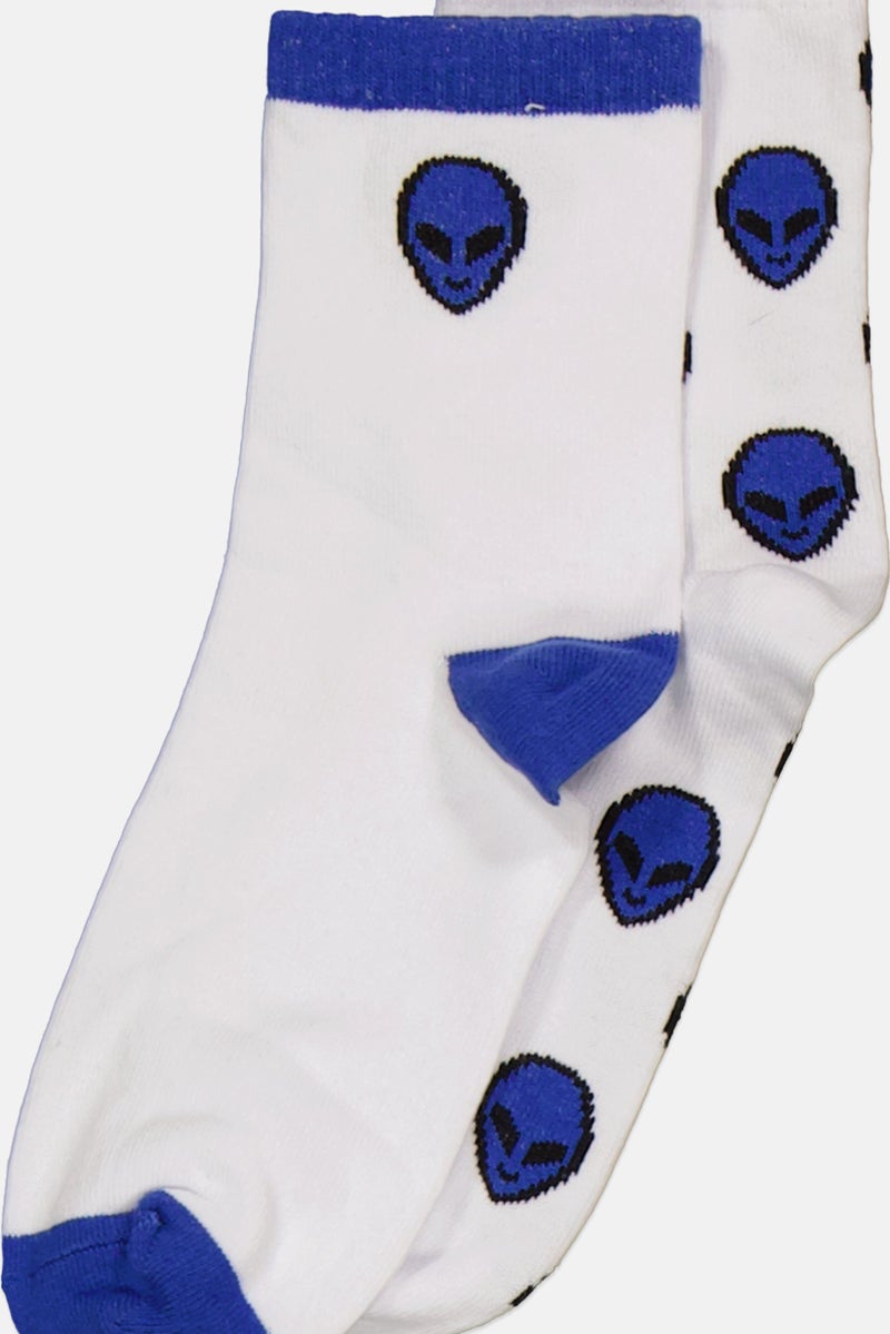 Don't Call Me Jennyfer Women 2 Pairs Graphic Socks, White Combo  - Image 2
