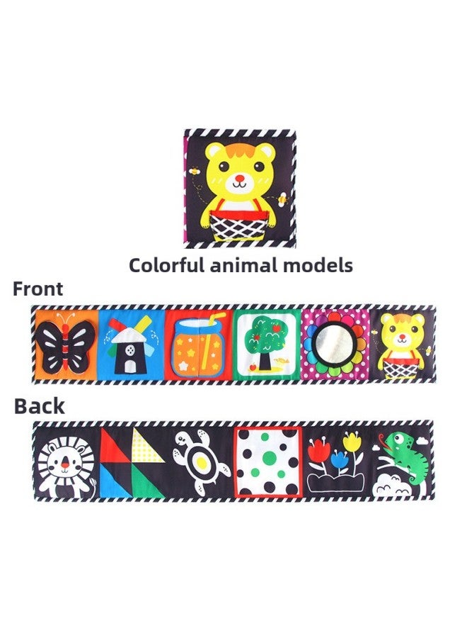Export Children's Educational Early Education Toys Infant Black And White Color Bed Walls Ha-ha Mirror Cloth Book Bed Walls Toys-Color:Colorful Animal Model 5969-1 (bb Device Sound Paper Model) Opp Bag  - Image 1