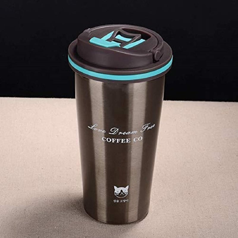 Ramkuwar Insulated Tumbler 550ml Double Wall Insulated Stainless Steel Water Coffee Tumbler Hot and Cold Coffee Flask Durable Travel Coffee Mug with Lid Grey - Image 1
