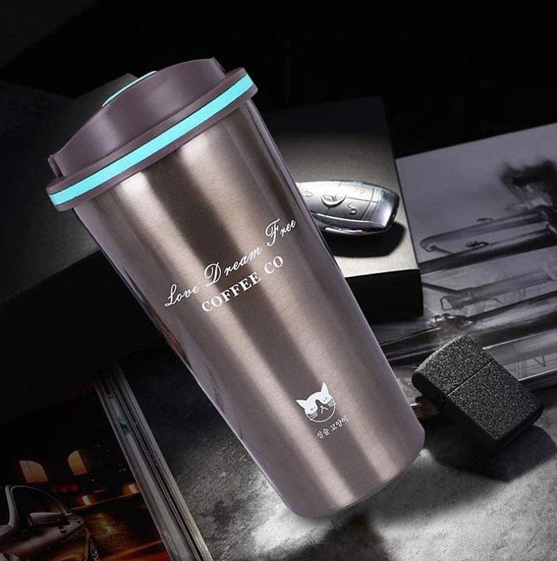 Ramkuwar Insulated Tumbler 550ml Double Wall Insulated Stainless Steel Water Coffee Tumbler Hot and Cold Coffee Flask Durable Travel Coffee Mug with Lid Grey - Image 3