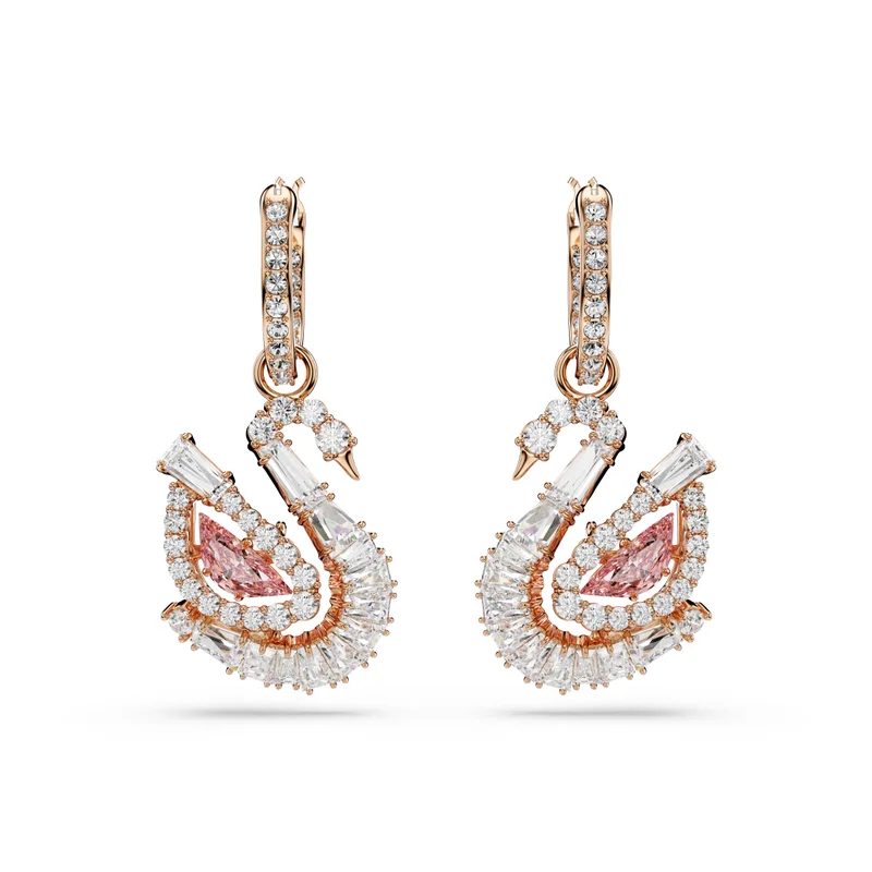 سواروفسكي Swan Crystal Earrings
