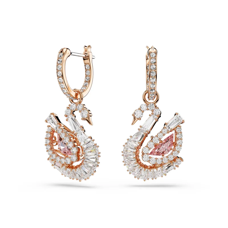 سواروفسكي Swan Crystal Earrings