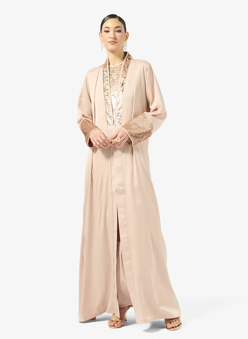 2Pcs Set With Sequin Abaya