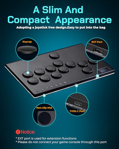 Sehawei Haute42 All Metal Arcade Stick 13Keys All-Button Controller with Custom RGB & Turbo Functions,Arcade Fighting Stick for PC/Ps3/Ps4/Switch/Steam-Supports SOCD - Image 3