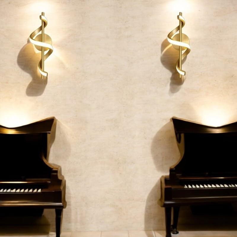 GreyWings Spiral Shape Golden Modern Wall Light for Home, LED Wall Lamp with 3 Color Lighting (Cool/Warm/Natural White), Perfect for Hall, Bedroom, Pack of 1 - Image 2