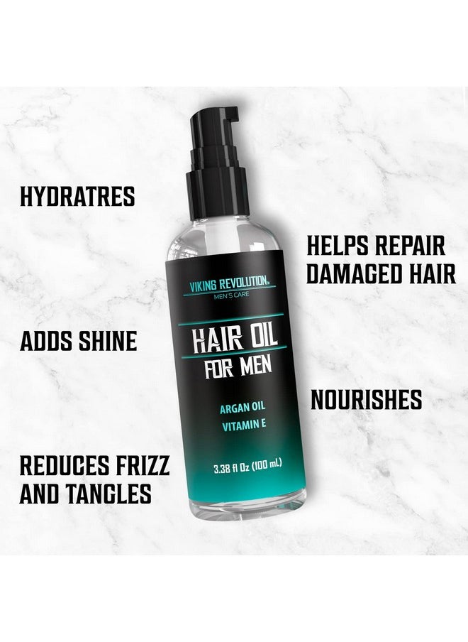 Viking Revolution Viking Revolution Hydrating Hair Oil for Men - Mens Hair Oil Men with Vitamin E Dry Hair Oils with Argan Oil - Sunflower Seed Oil Hair Serum Repair, Hidrate Hair Treatment Oils (3.38 fl Oz)  - Image 4