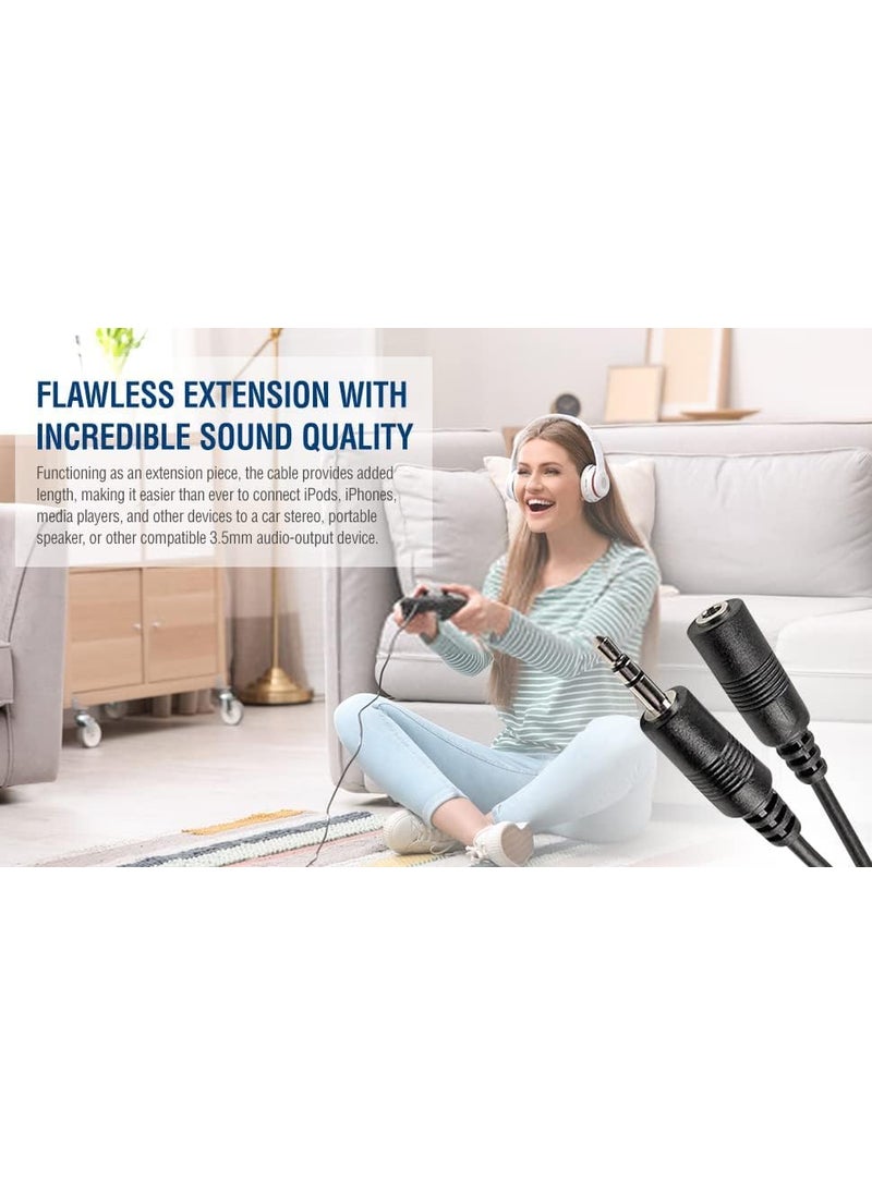 iMBAPrice iMBAPrice 50 Feet Professional Quality Nickel Plated 35 mm MaleFemale Stereo Audio Extension Cable  - Image 5