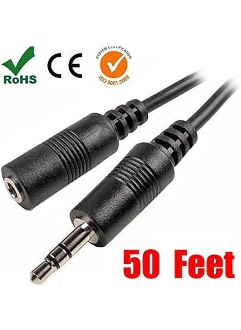 iMBAPrice iMBAPrice 50 Feet Professional Quality Nickel Plated 35 mm MaleFemale Stereo Audio Extension Cable  - Image 3