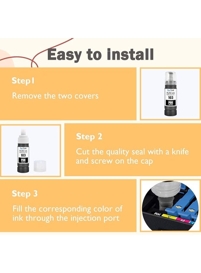 Terabyte 103 Ink Bottle for Epsn 103 for Tank L1110‎/L1210/L1250/L3100/L3101/L3110/L3111/L3150/L3151‎/L3156/L3160/L3210/L3211/L3250/L3251/L3256/L3260/L3266/L3550 - Image 2