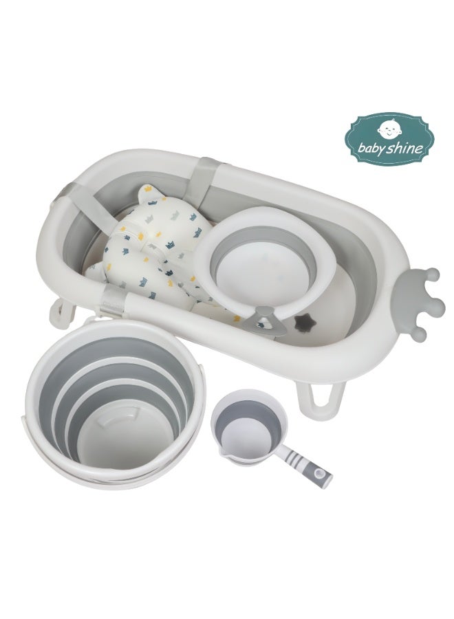 BABY SHINE 5-in-1 Foldable Baby Bath Tub with Safe and Easy Storage Design for Newborns - Image 3